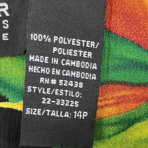 Sag Harbor Women's Black, Green Tropical Floral Sleeveless Maxi Dress Size 14P - Picture 11 of 12